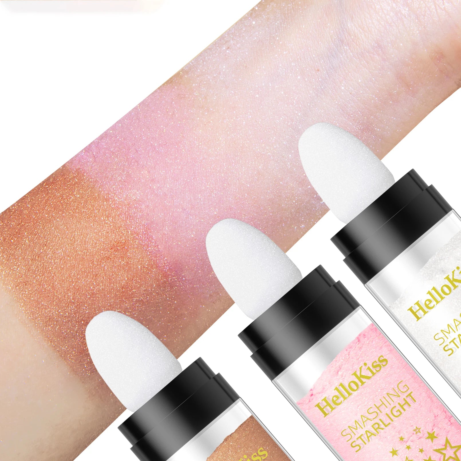 Tidesmit Ethereal Shimmer Highlighter Powder texture close-up for natural radiant glow on face and body