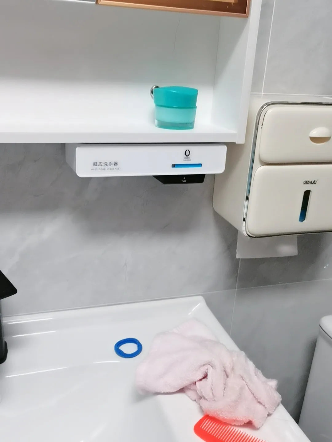 OHBUBBLE mirror cabinet under-sensor wall-mounted hidden double-head soap dispenser automatic sensor hand wash machine