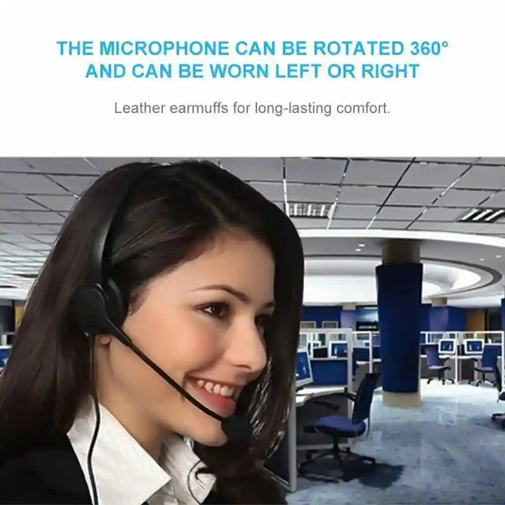 USB Computer Headset with Noise Cancelling Microphone - Black Tidesmit Tidesmit