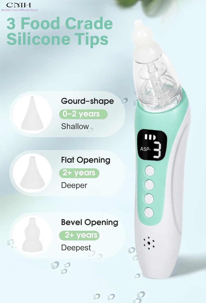Tidesmit Electric Nasal Aspirator, USB Rechargeable, 3 Suction Modes Back Massage Instrument Tidesmit
