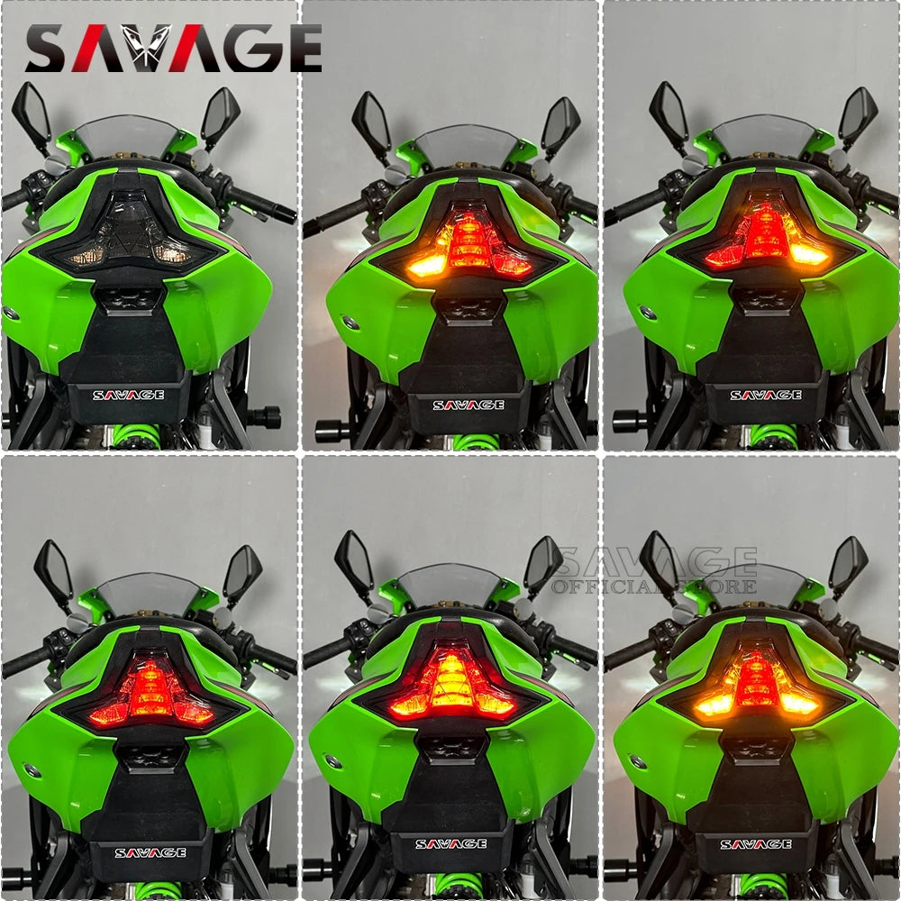 2025 ZX6R ZX25R ZX10RR LED Tail Brake Light Integrated Turn Signal For Kawasaki Ninja ZX-4R ZX-4RR ZX-10R ZX250 ZX400 R/RR ZX636