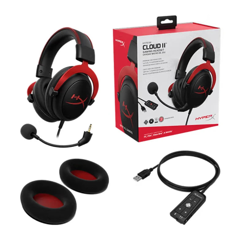 HyperX Cloud II Over-Ear Gaming Headset – 7.1 Surround Sound, Black Tidesmit