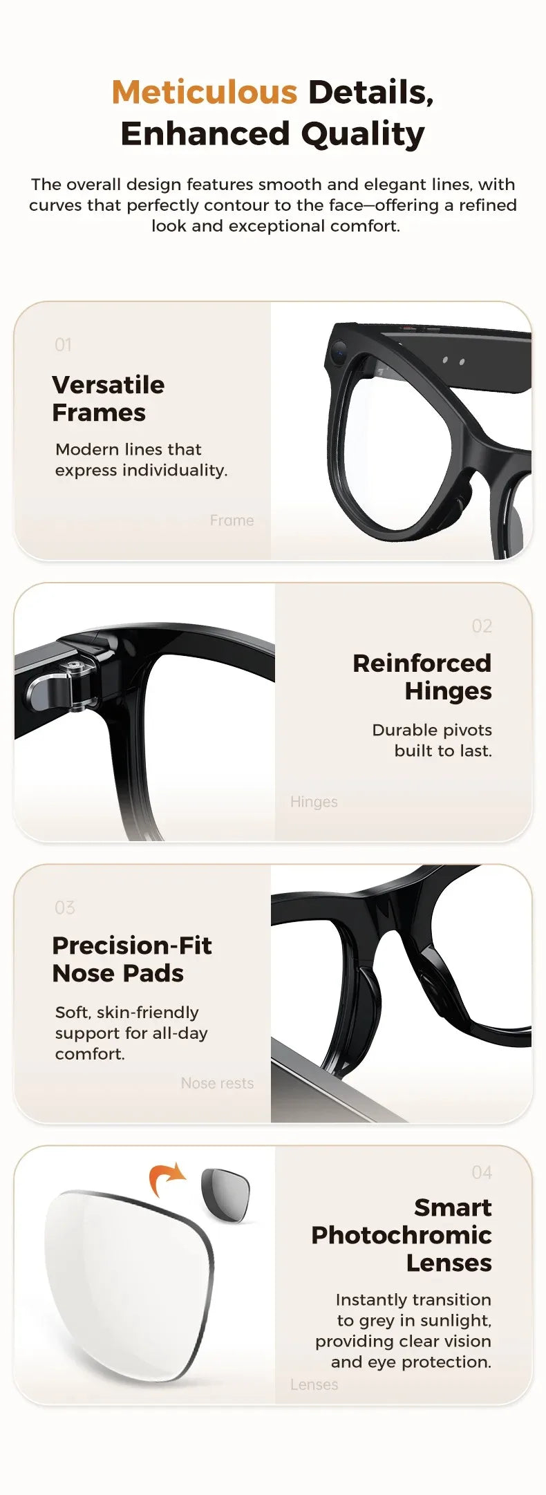 AI Smart Glasses with 8MP Camera and Real-Time Translation - Tidesmit Tidesmit