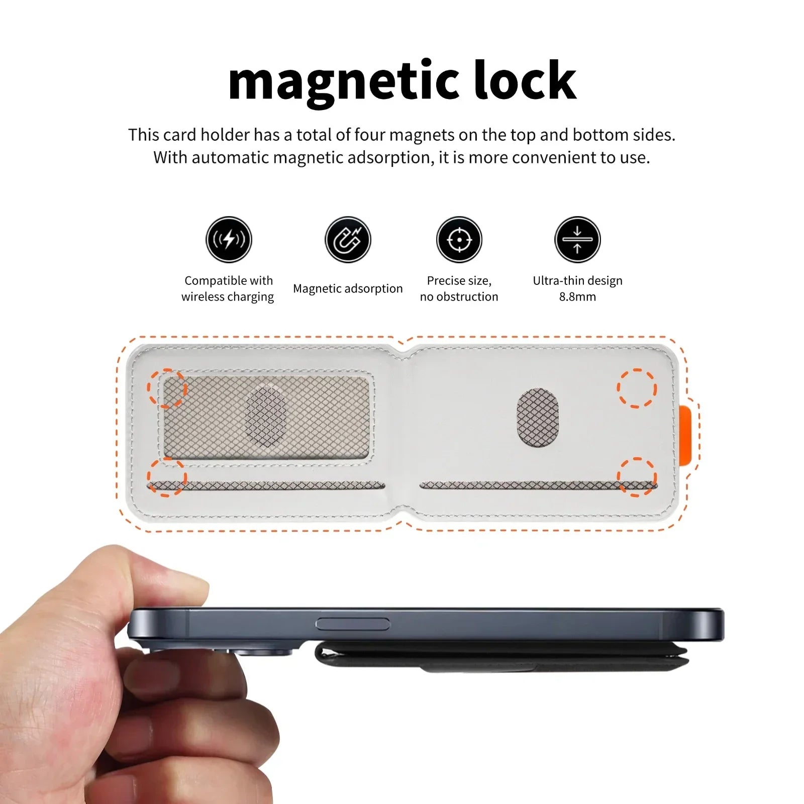 Magnetic Card Holder for iPhone: Slim RFID MagSafe Wallet & Card Case Tidesmit