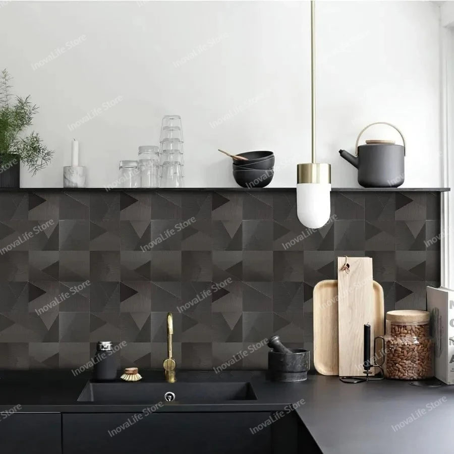 1pcs 30x30cm Waterproof 3d Wall Panels Mosaic Wall Tile Peel and Stick Self Adhesive Kitchen Bath Tile Fireproof Wall Stickers