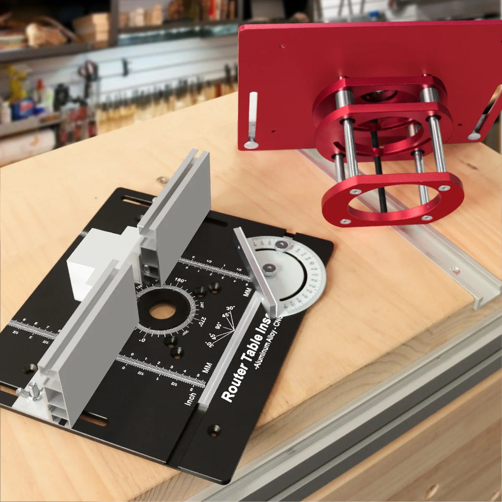 New Router Table Insert Plate Set, Router Lifts for Router Table Insert Plate for Woodworking Slotting Trimming Chamfering Table
