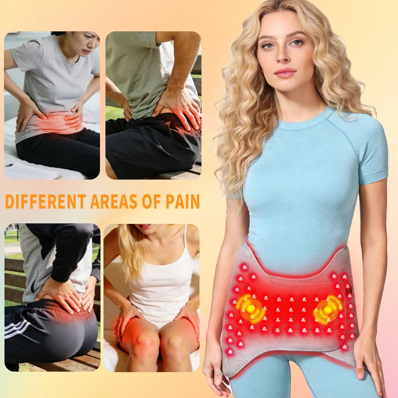 Red Light Heated Hip Wrap - Electric Deep Tissue Massage & Joint Relief Massage Cushion Tidesmit
