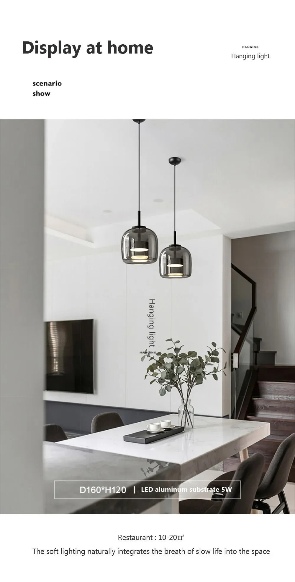 Modern Nordic Glass Ring Light | LED Adjustable Pendant Fixture Tidesmit