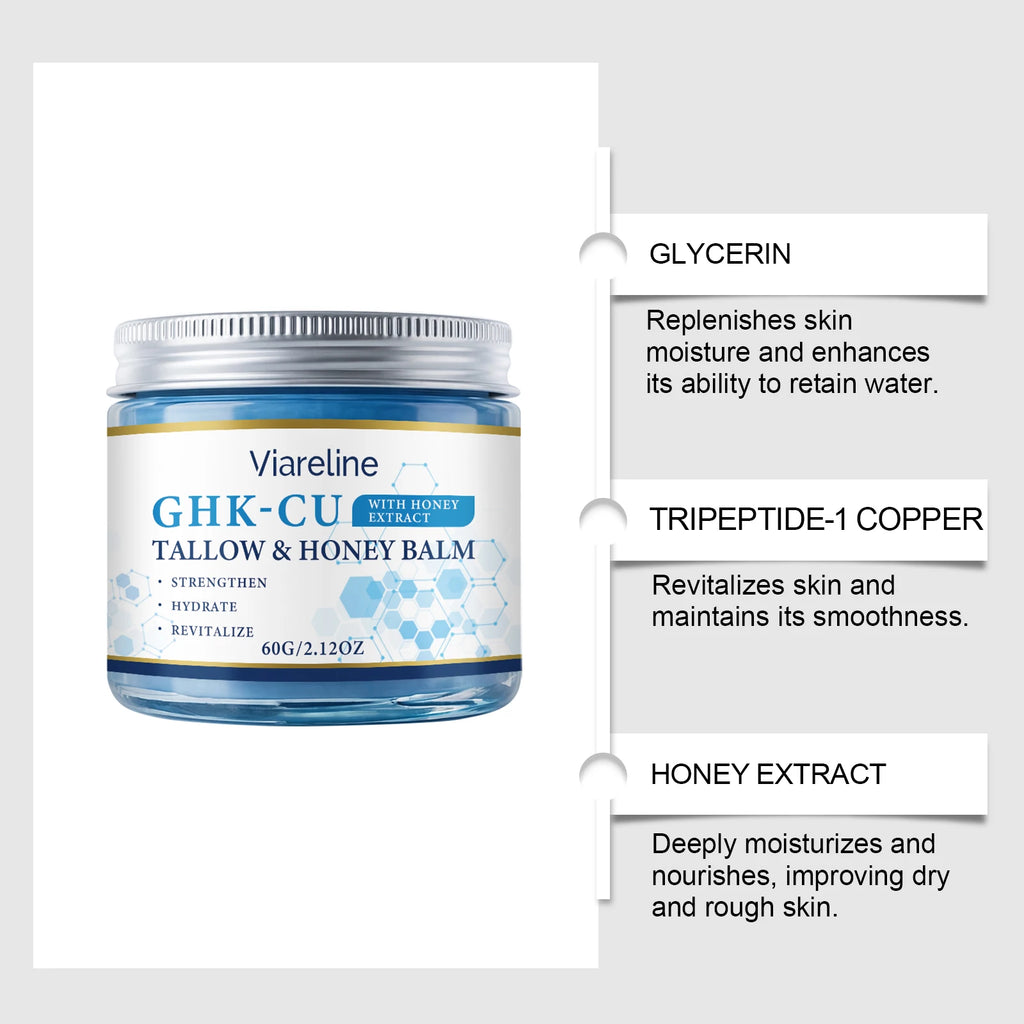 Ghk-Cu Firming Face Cream Anti Age Wrinkle Removal Fade Fine Lines Repair Roughness Deep Hydration Brightening Beef Tallow Balm