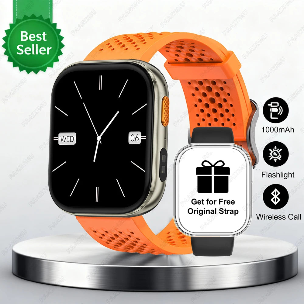 New Smart Watches Men 1000mAh Battery Heart Rate Sleep Monitor Bluetooth Call IP68 Waterproof Smartwatch Women For Android iOS