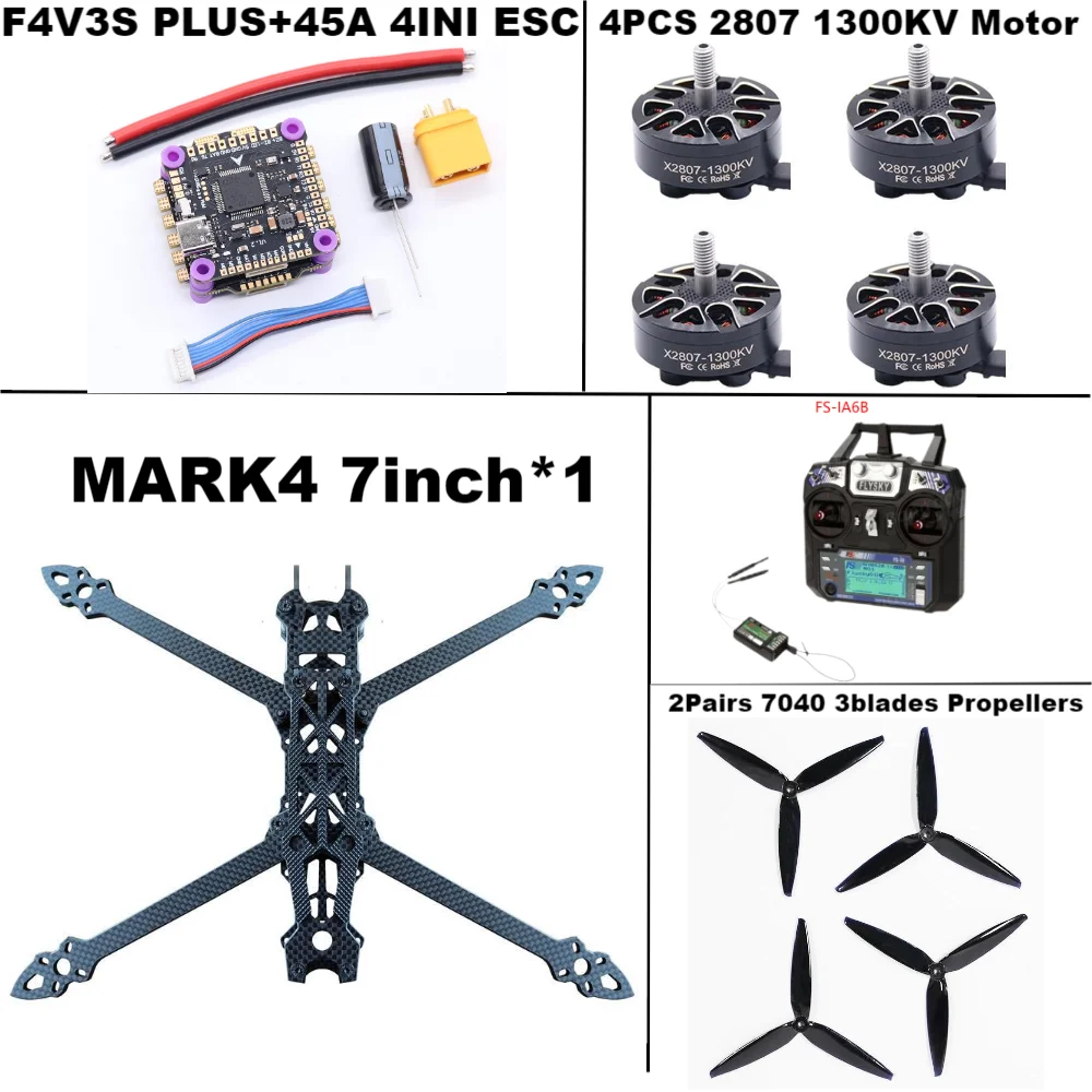 7-Inch FPV Racing Drone Kit with Carbon Fiber Frame - Tidesmit PLUS 45A Package H Tidesmit