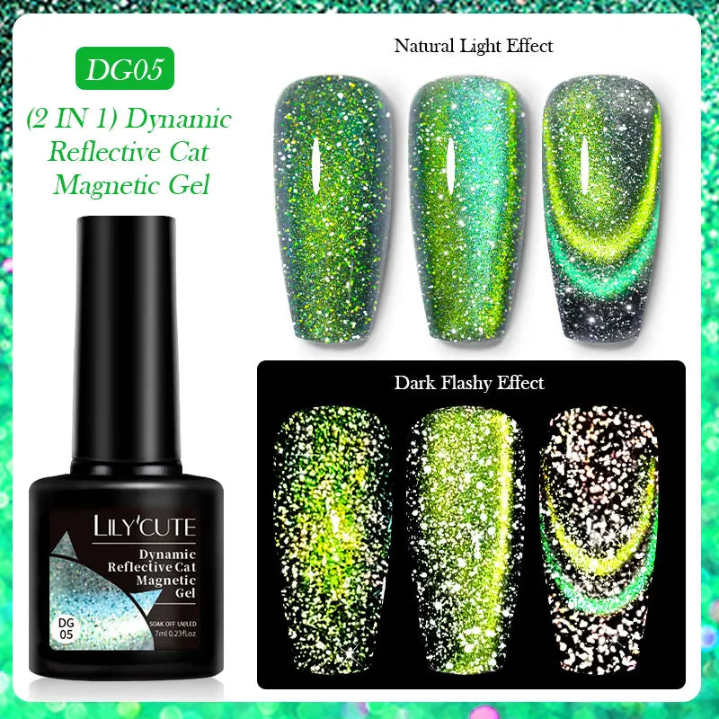 Magnetic Cat Eye Gel Nail Polish – Reflective UV Soak Off Kit Permanent Makeup Machines LC-DG05 Tidesmit