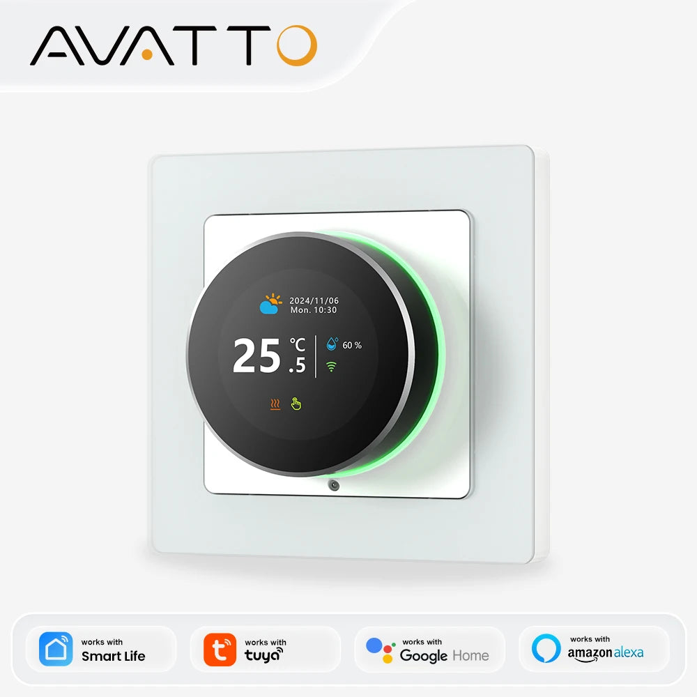 AVATTO WiFi Smart Knob Thermostat，Electric Floor Heating Water/Gas Boiler Temperature Controller Support Tuya Google Home,Alexa