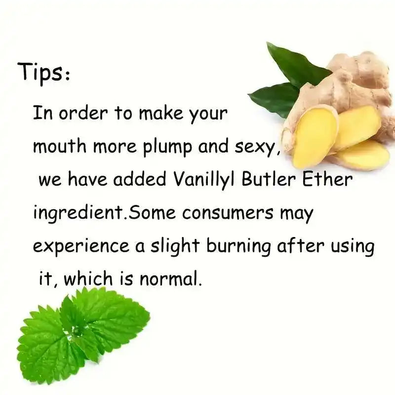 Ginger Mint Lip Plumper Oil - Natural Volumizing Serum 2 Pack Lip Care Tidesmit