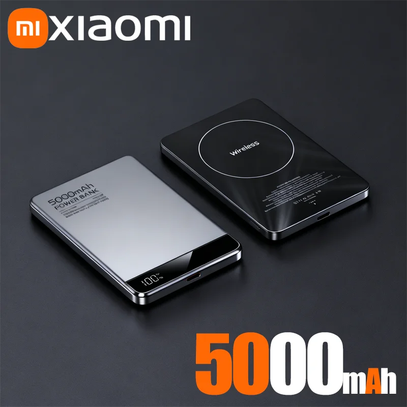 Magnetic Wireless Power Bank 10000mAh Portable Charger by Tidesmit Black 5000mAH Tidesmit