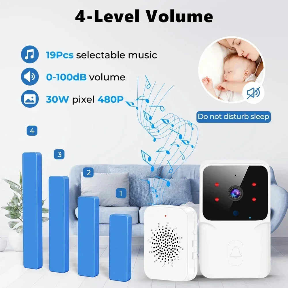 Mini WiFi Video Doorbell Wireless Phone Two-way Intercom System IR Night Vision Smart Home Monitor Security Door Bell Cameras