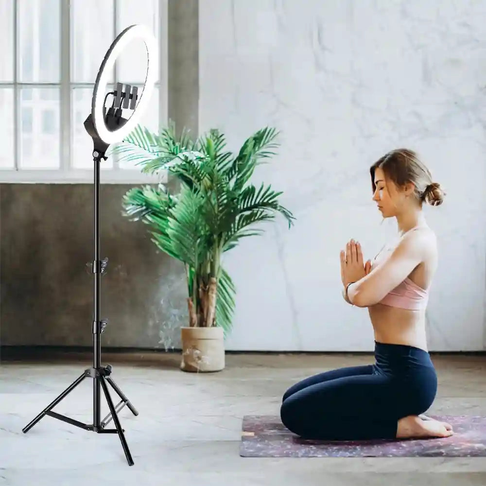 18 Inch LED Ring Light with Adjustable Tripod Stand for Content Creation Tidesmit
