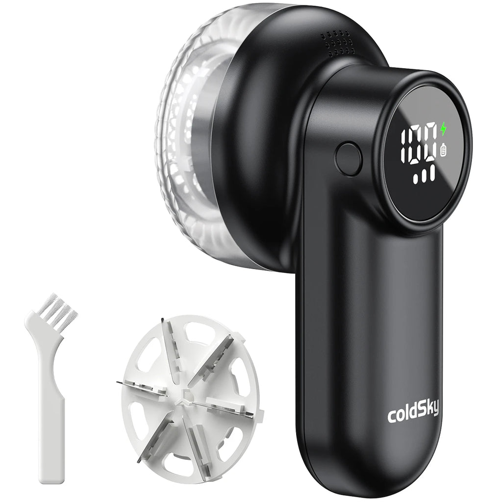 Tidesmit ColdSky rechargeable electric lint remover with intelligent digital display for clothes and sweater care