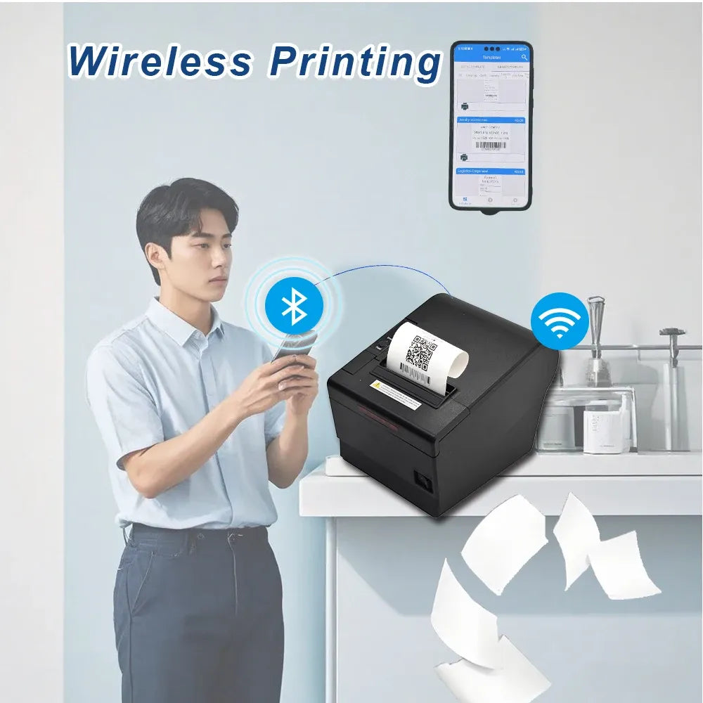 Hot Sale 80mm Thermal POS Receipt Barcode QR Code Printer for Retail Bill Invoice Printing Machine with Cash Drawer