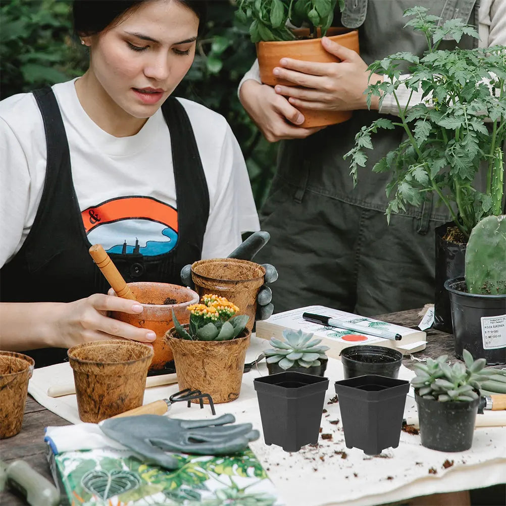 Mini Seedling Pots 20Pcs Plant Seeding- Planting Cup Plastic Deep Nursery Tree Pot Flower Plant Container Pot Garden Grow