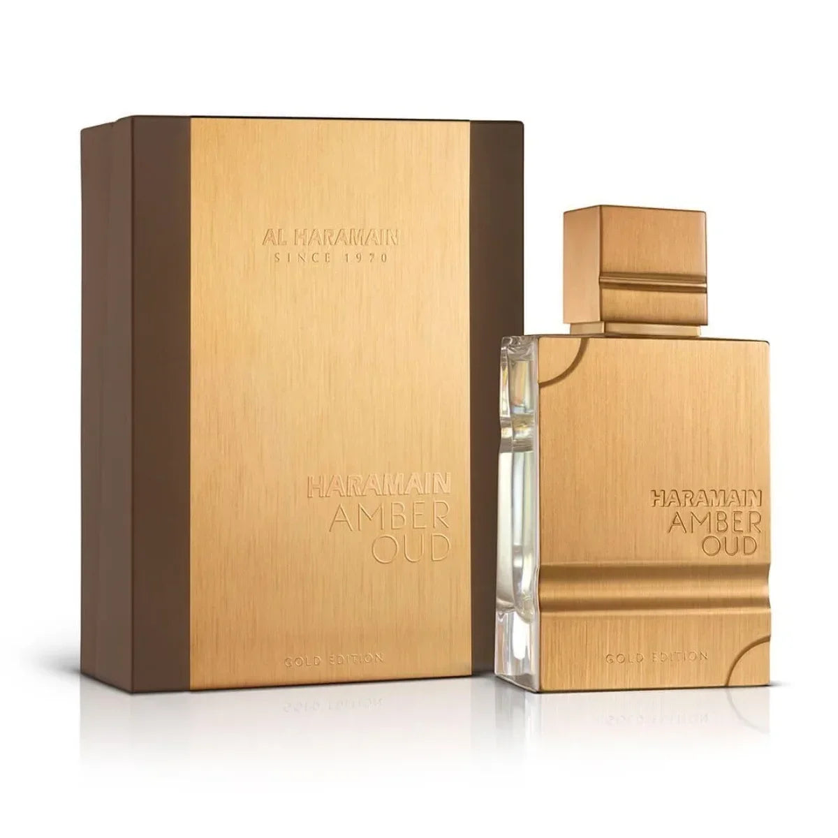 Al Haramain Amber Oud Gold Edition 60ml: Unisex oriental floral perfume in a luxe gold rectangular bottle. Long-lasting.