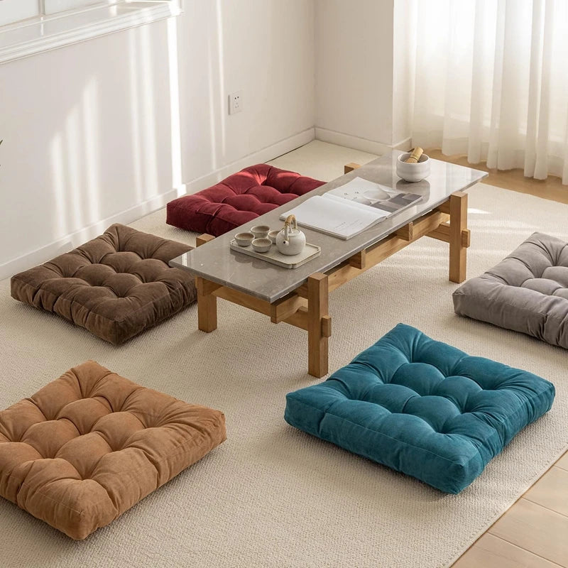 Big Square Corduroy Floor Seat Cushion Chair Cushions Tatami Meditation Yoga Thickened Windows Pad for Adults Seating Pillow