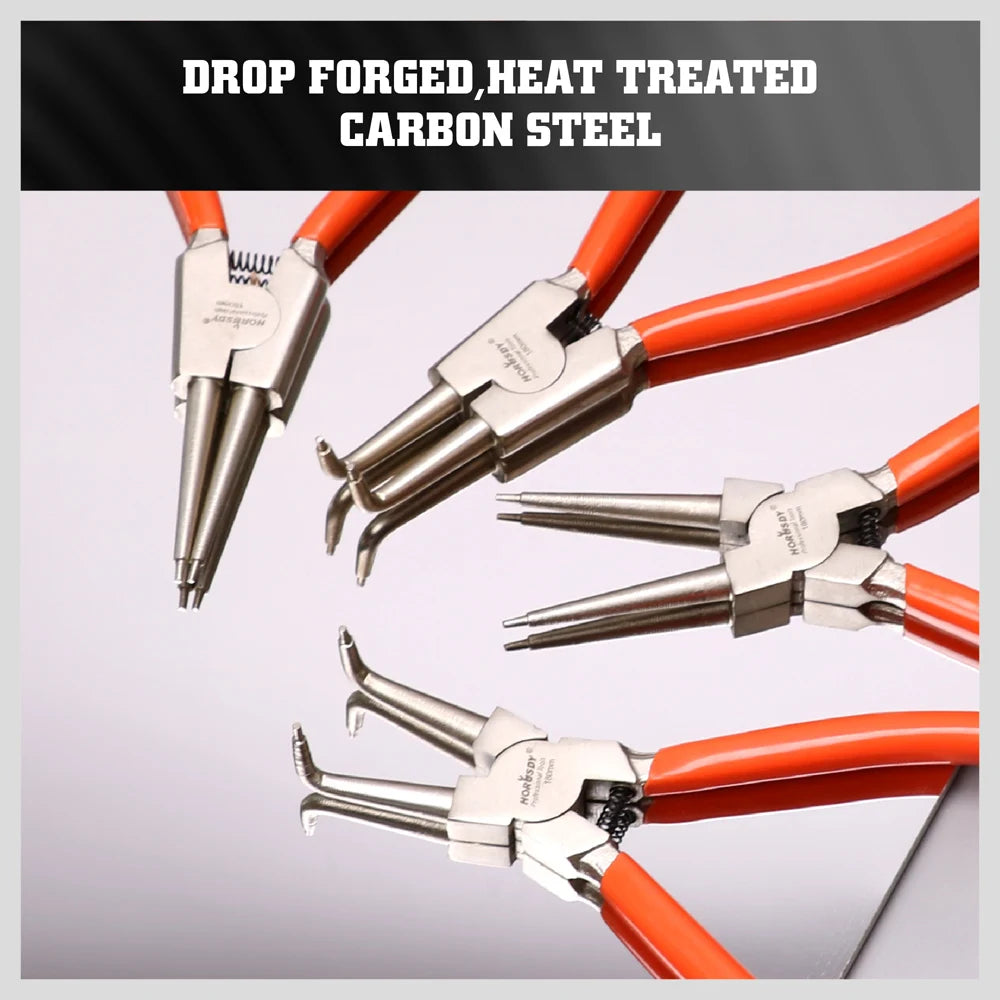 HORUSDY 4Pcs 7" Circlip Pliers Set Internal / External / Bent / Straight Ring Remove Tools