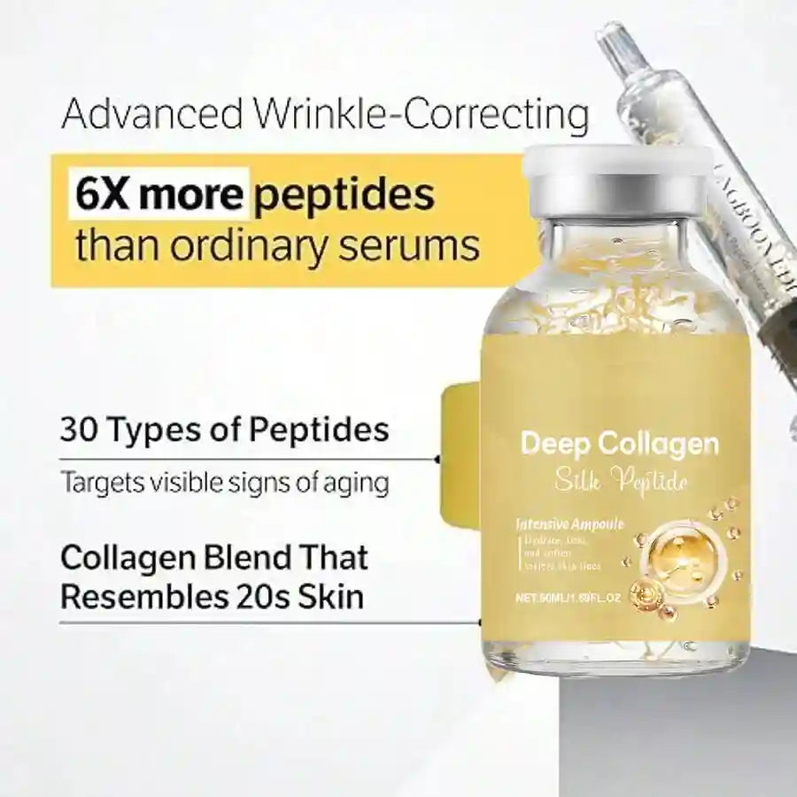 Tidesmit Silk Peptide Ampoule texture close-up for intensive skin tightening firming and anti-aging collagen benefits
