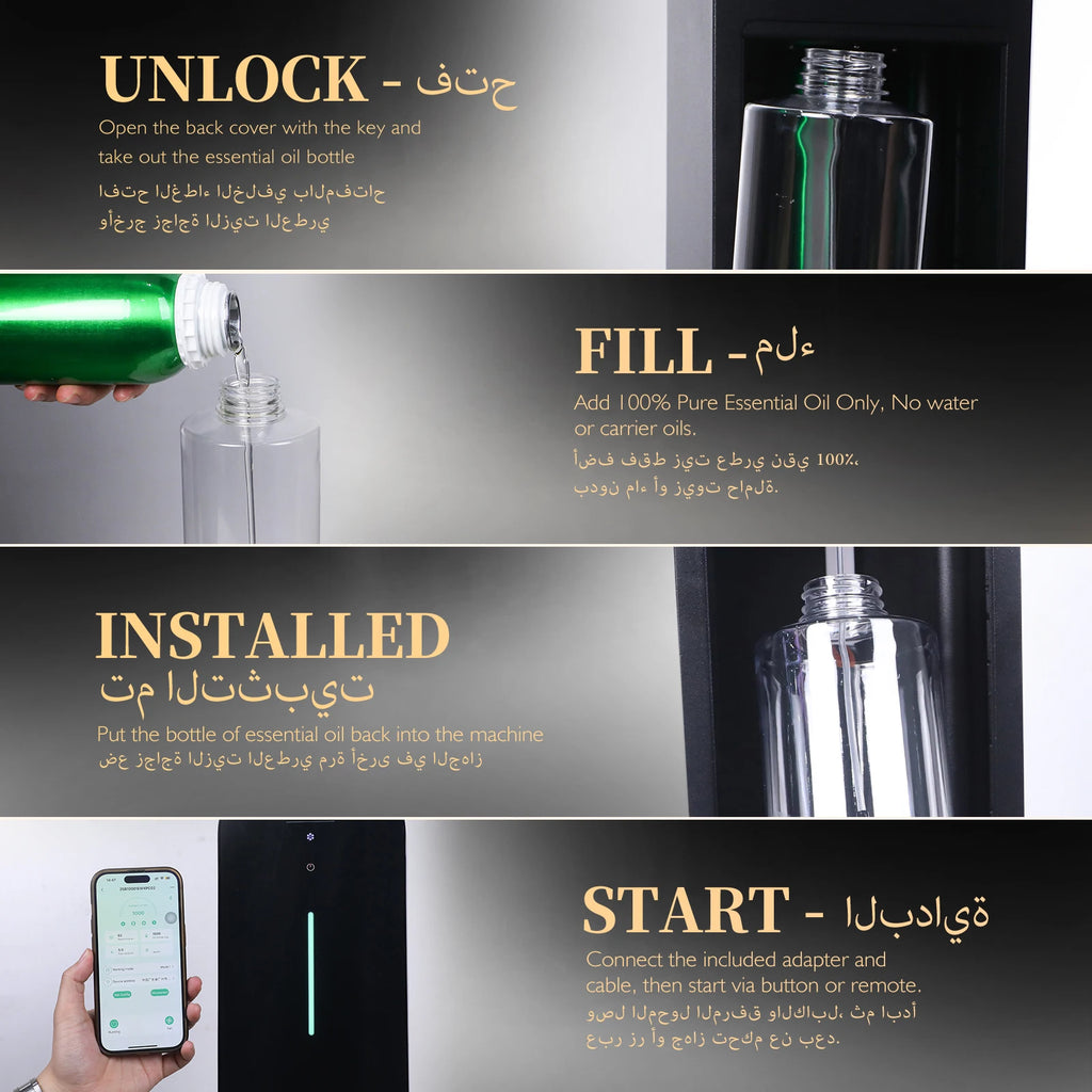 NAMSTE 1000ML Scent Machine Diffuser Coverage 3000m³ Bluetooth Wifi Fragrance Aroma Diffusers for Essential Oil Hotel Home Fresh