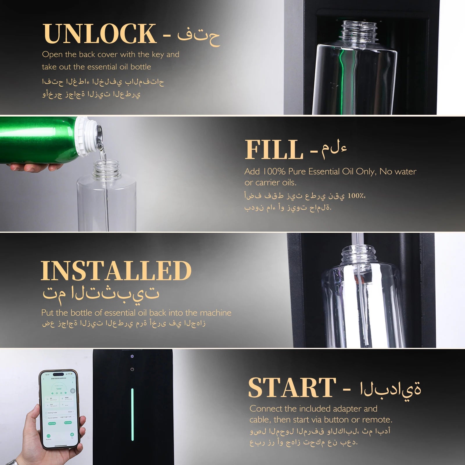 NAMSTE 1000ML Scent Machine Diffuser Coverage 3000m³ Bluetooth Wifi Fragrance Aroma Diffusers for Essential Oil Hotel Home Fresh