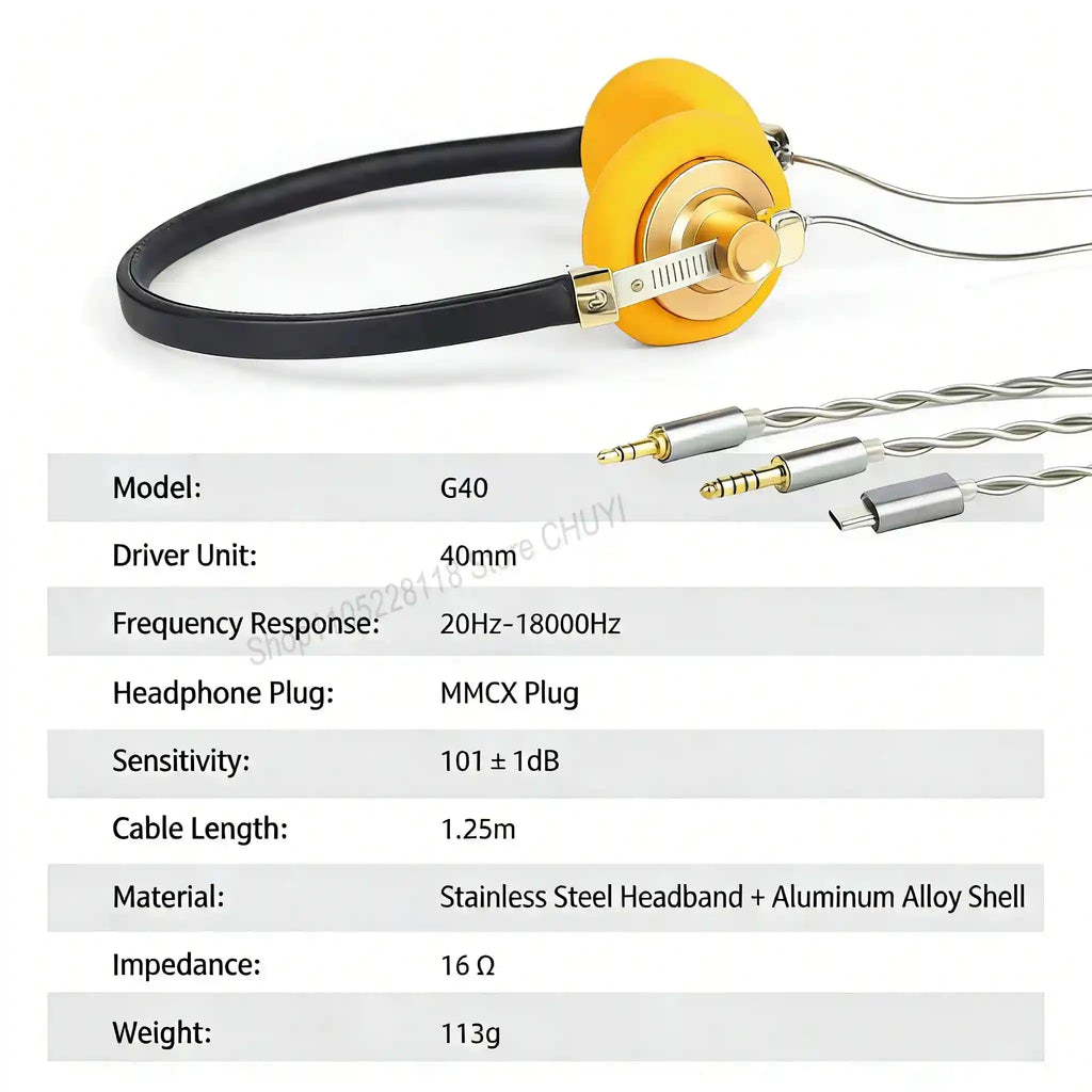 Wired Over-Ear Headphones with 40mm Drivers | High-Fidelity Audio Tidesmit