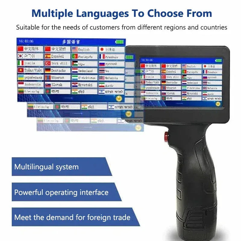 12.7mm Portable Printers Mini Handheld Inkjet Printer Text QR Code Barcode Batch Number Logo Image Date Pattern Printing Machine
