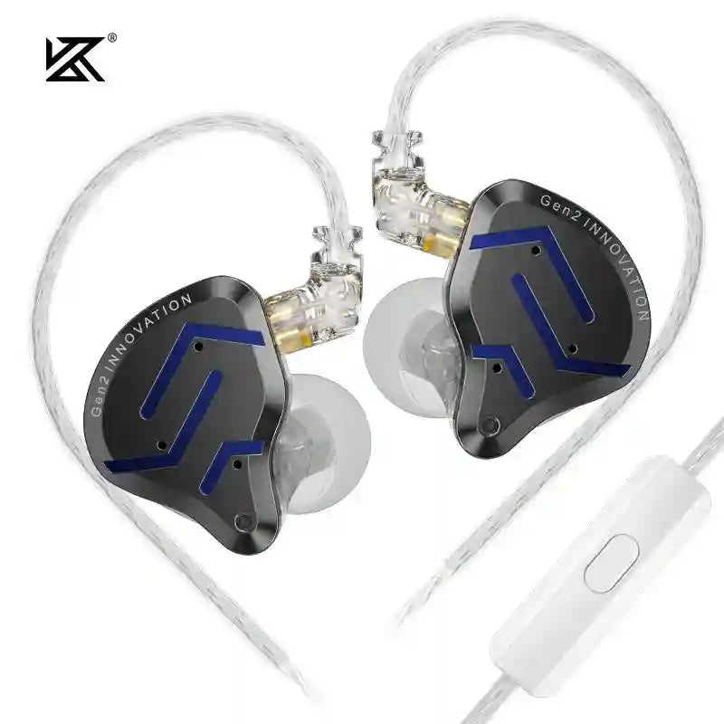 KZ ZSN Pro 2 In-Ear Monitors: Hybrid Dual Driver HiFi Audio ZSNPro2 Black MIC China Mainland Tidesmit