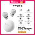 True Wireless Earbuds ANC Tidesmit - White Active Noise Canceling WHITE Tidesmit