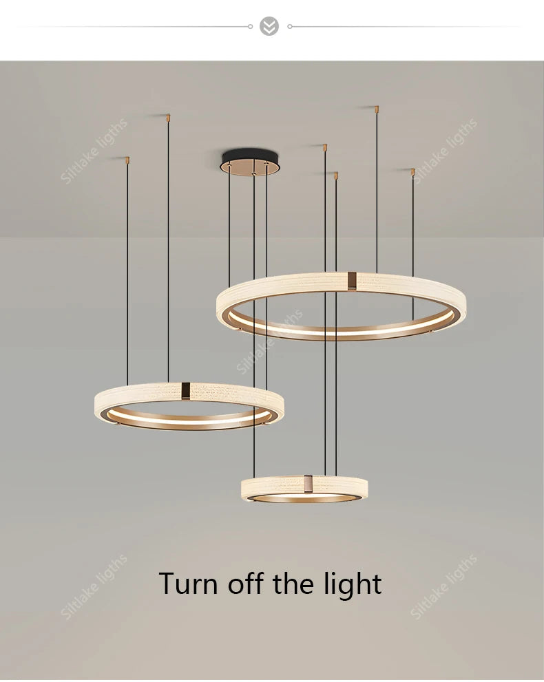 Modern Round LED Ring Light – Adjustable Minimalist Pendant 40-80cm Tidesmit