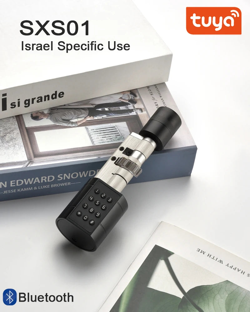 Israel-only Tuya APP Fingerprint Cylinder Electronic Smart Door Lock Digital Keypad Code Key Card Remote Control Home Apartment