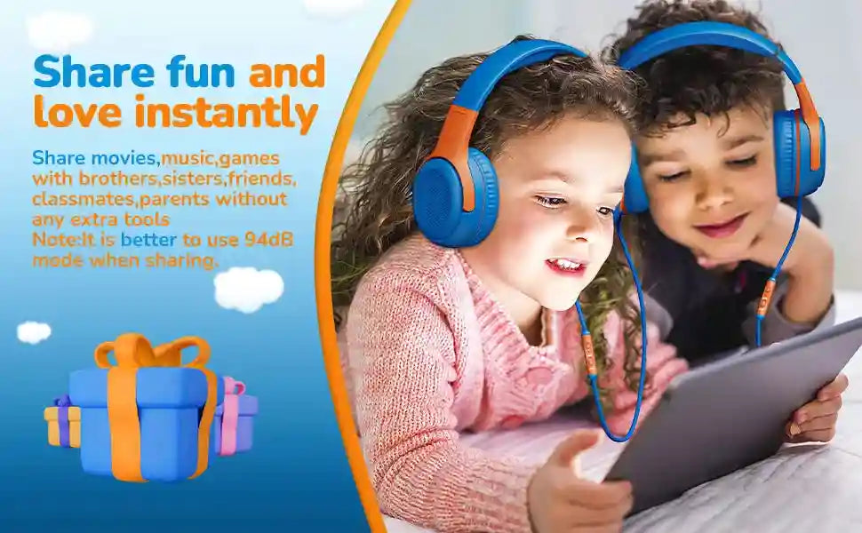 Kids Wired Headphones with Microphone - Foldable Over-Ear Tidesmit Tidesmit