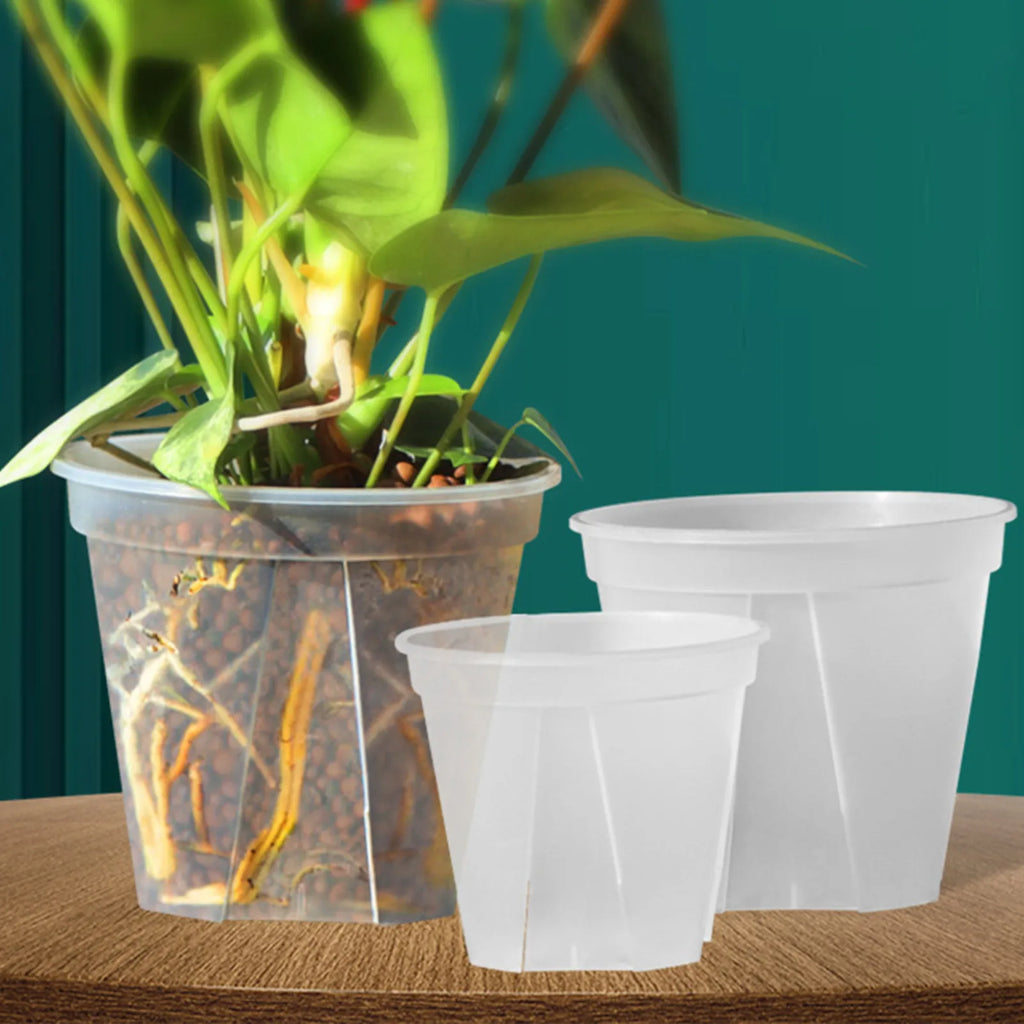 Round Flower Pots Root Control and Breathable Resin Planters with Drainage for Outdoor Orchid Plants Flower