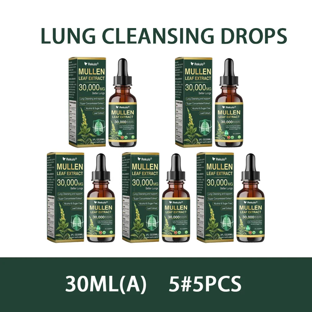 Fast Absorption Lung Clean Drops Natural Mullein Leaf Extract 30000mg Daily Respiratory Care Drops