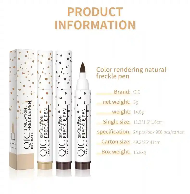 Tidesmit waterproof faux freckle pen for natural dot spot makeup detail view