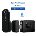 R5 PRO Rust Proof Coating Fingerprint TTLock App Outdoor Lock Remote Control Power Saving Code Smart Door Lock Electric Rim Lock