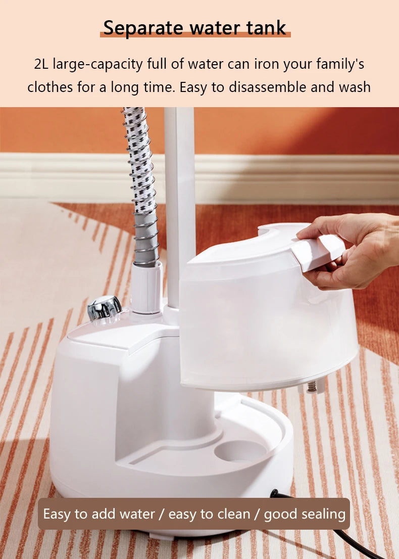 Tidesmit 2L electric garment steamer with adjustable rod for 10 fabric types, high-capacity household iron unit 11