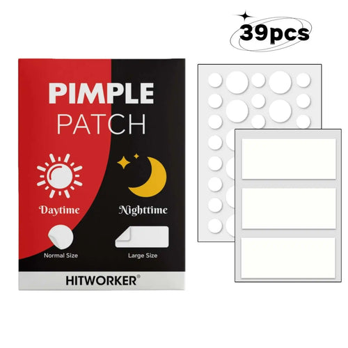 Hydrocolloid acne patch set, 39 pcs of round translucent pimple stickers in cards
