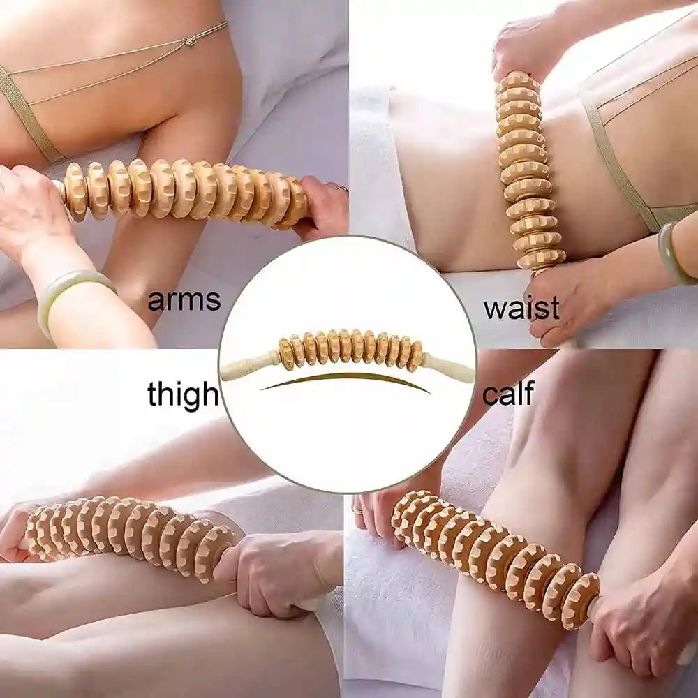 Wood Therapy Massage Roller for Lymphatic Drainage and Body Shaping Massage Roller Tidesmit