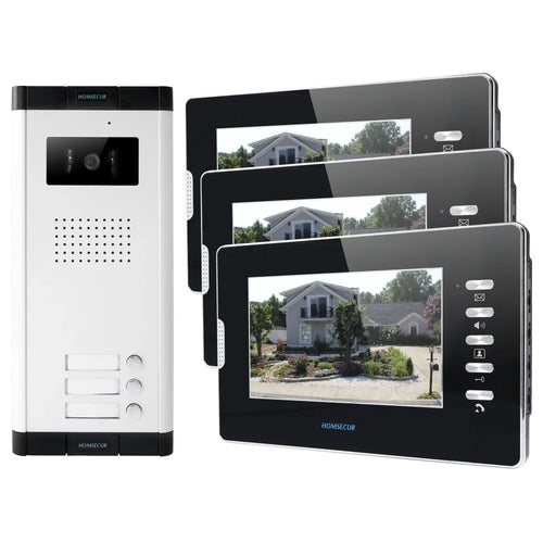 Wired video door intercom outdoor unit with camera and speaker, white and black