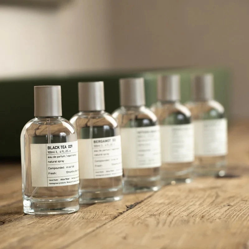 Alice Peter 100ml unisex EDT, minimalist glass bottle, fresh bergamot and sandalwood fragrance for men and women.