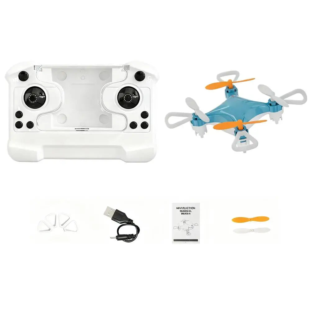 Mini Remote Control Drone - Blue Rechargeable Portable Quadcopter Blue Tidesmit