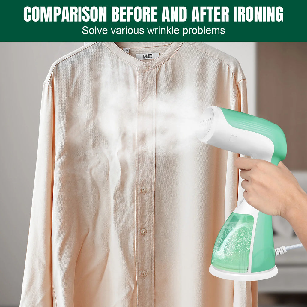 Tidesmit BRIEFNESS handheld garment steamer showing ergonomic design for efficient wrinkle removal and quick heating