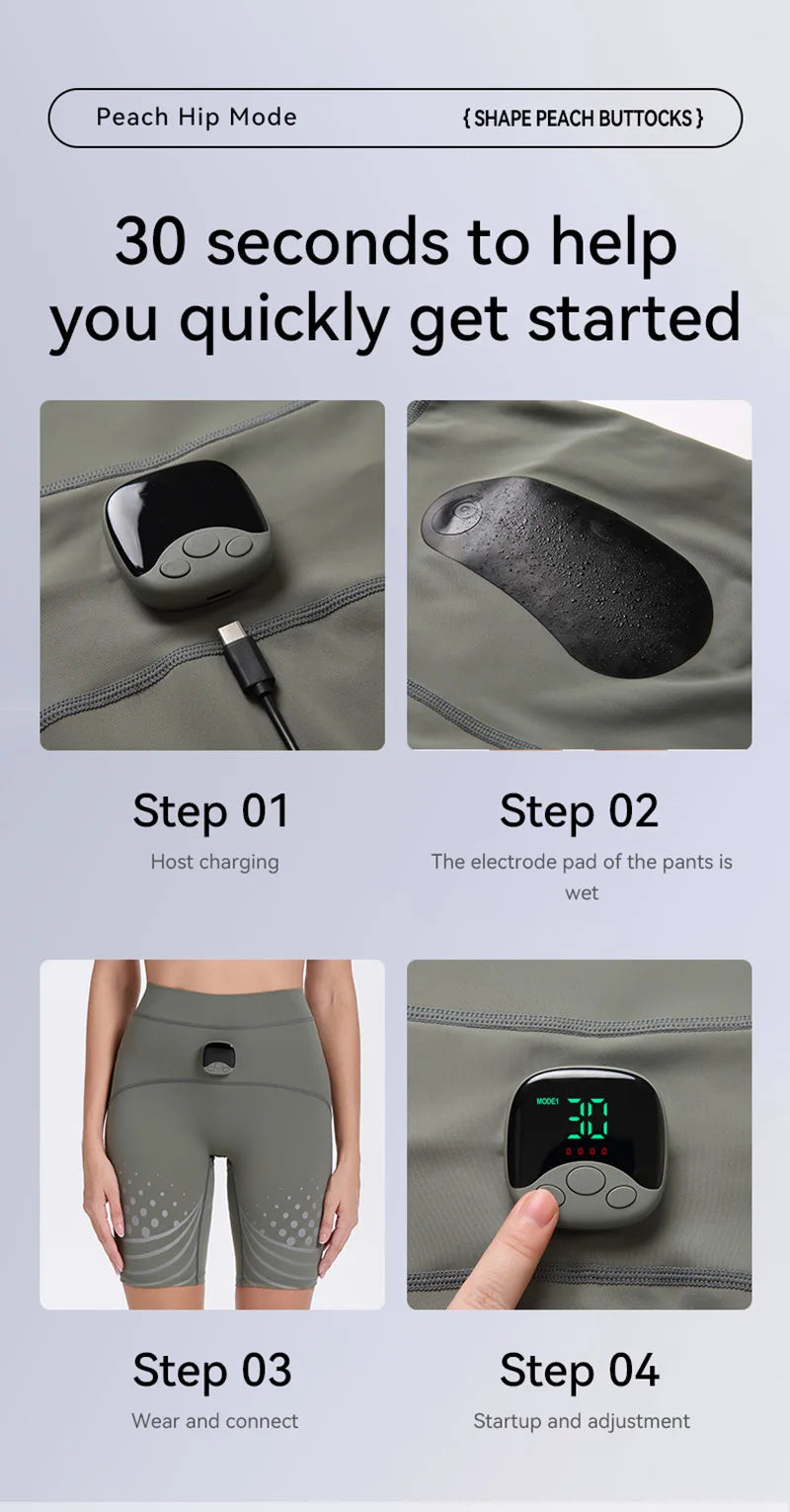 EMS Muscle Stimulator Hip Trainer - Gray Fitness Butt Lifter Relaxation Treatment Tidesmit