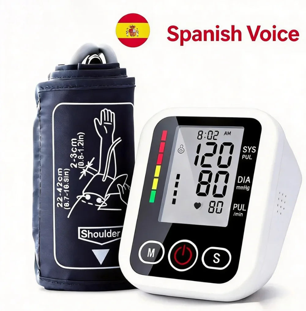 Blood Pressure Monitor Dual Result Display HD LED Arrhythmia Tonometer Digital Tensiometer Pressure Measure Arm Cuff Type